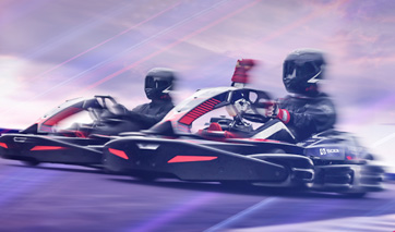 Two blurred Karts racing