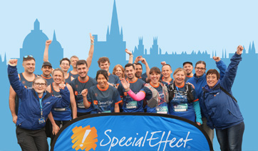 Group of cheering runners